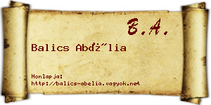 Balics Abélia névjegykártya